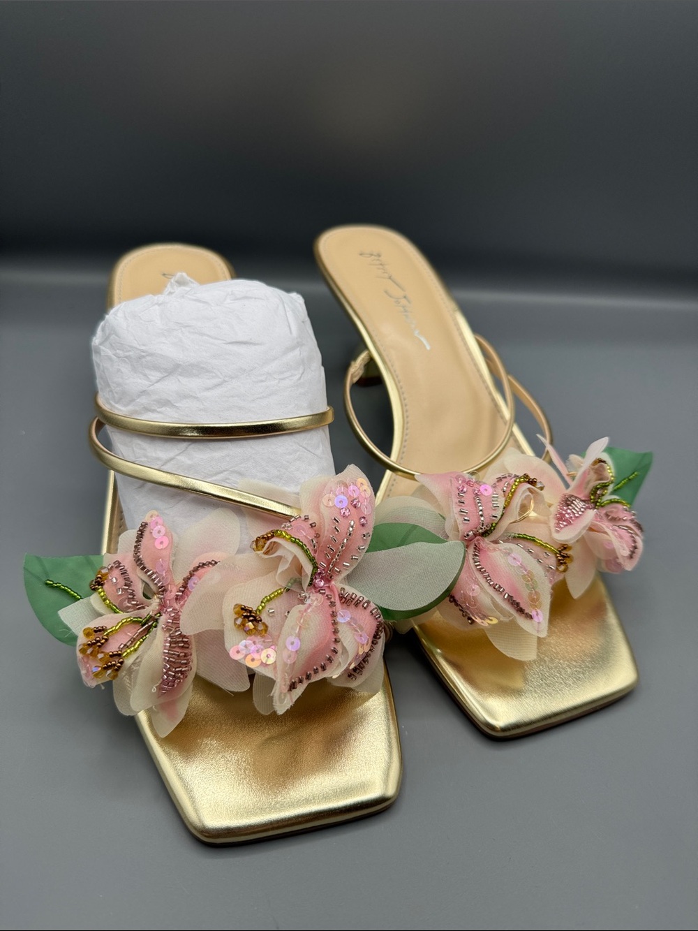 Betsey Johnson Women's Wells Floral Slide Dress Sandals